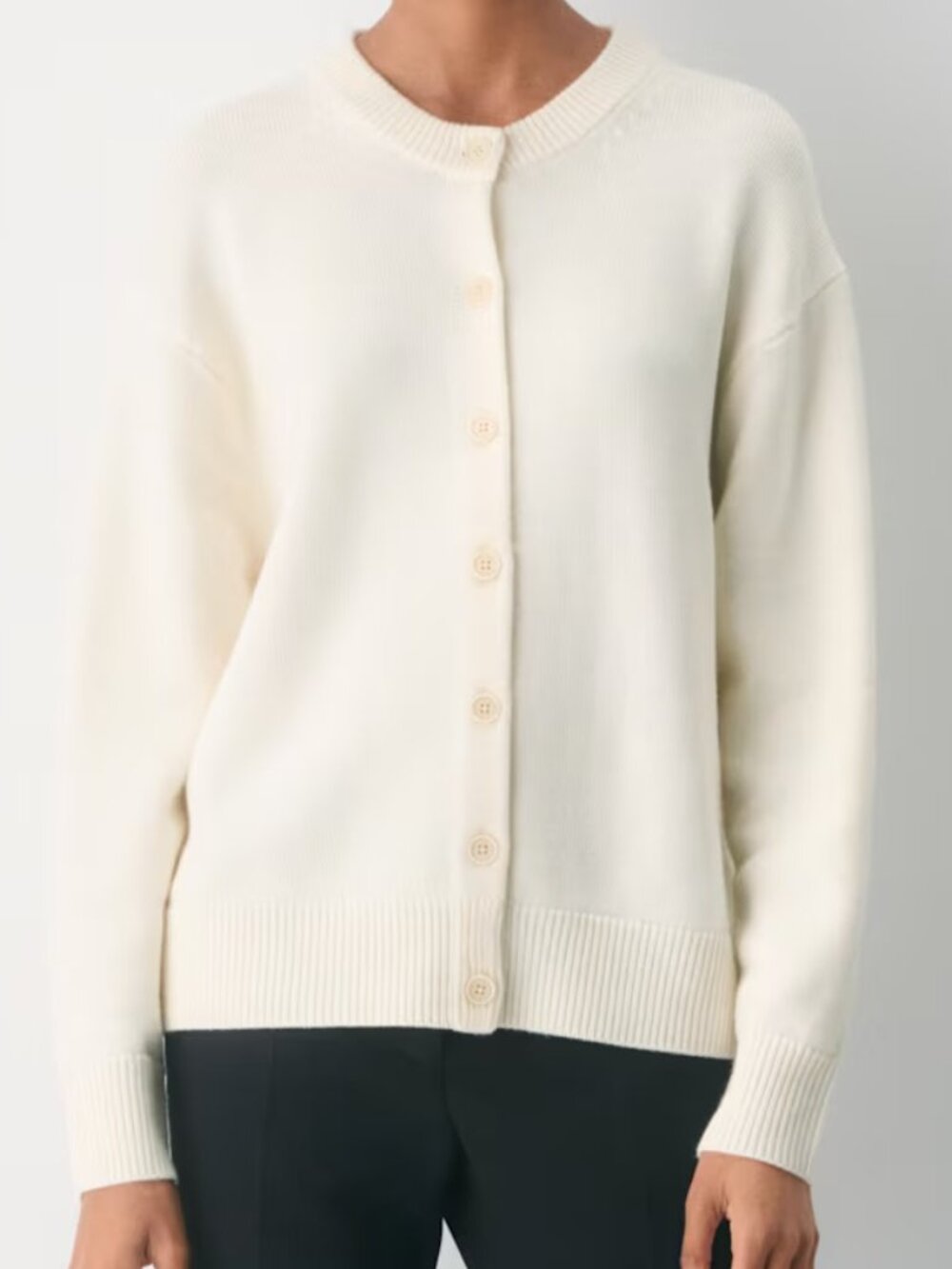 Aritzia Essential Merino Wool Crew Cardigan